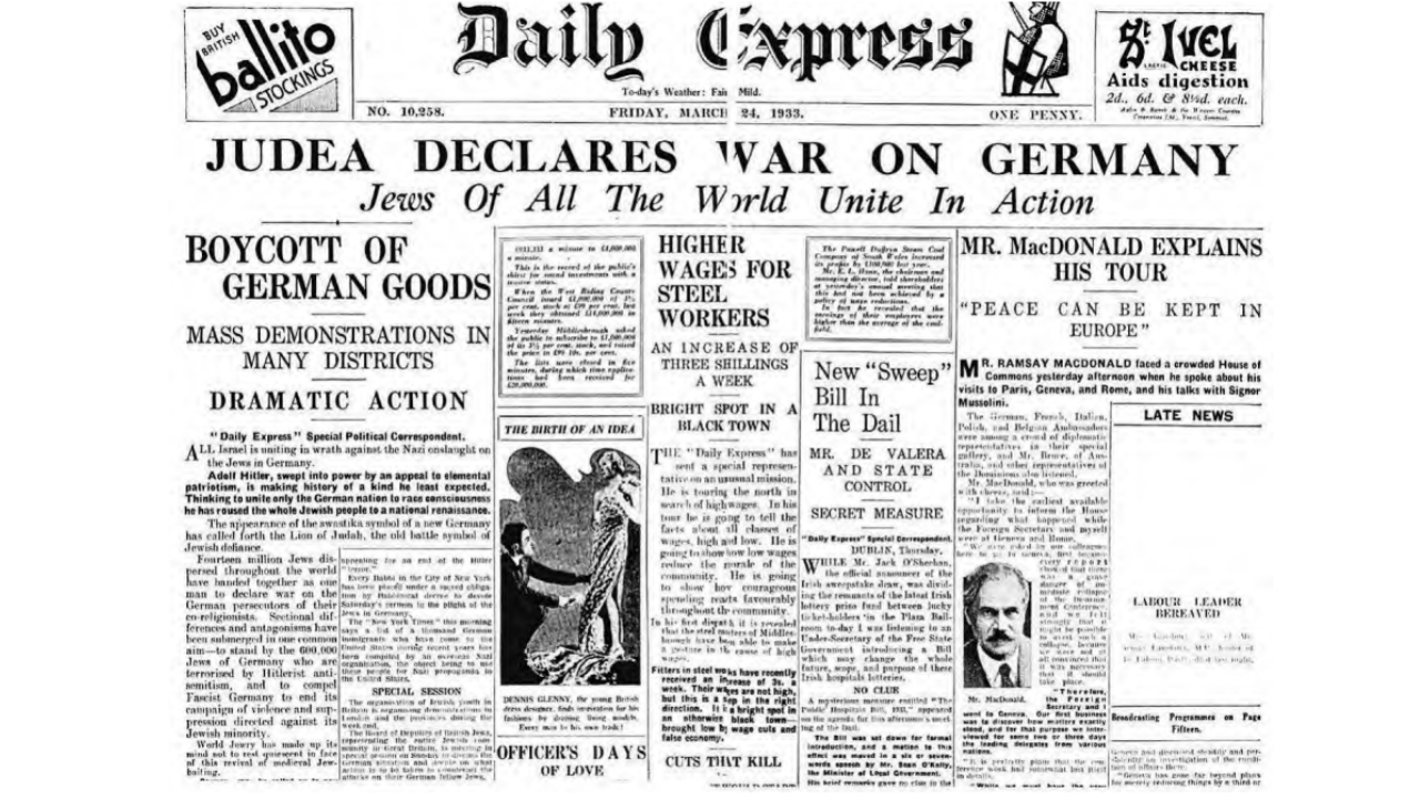 Der Daily Express berichtet von einer Boykott-Aktion gegen deutsche Waren in Großbritannien und den USA.