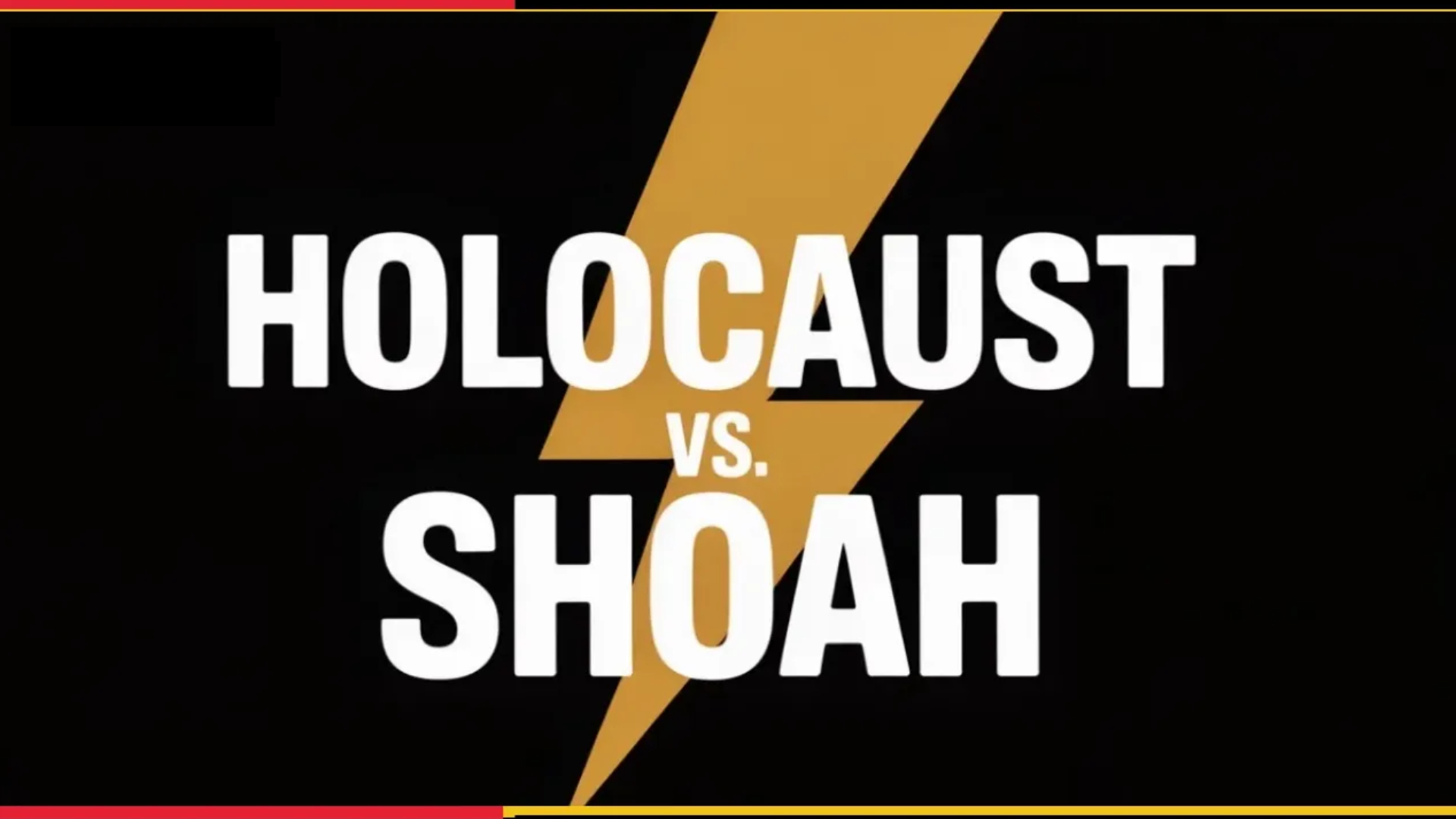 Grafik mit den beiden Begriffen Holocaust & Shoah