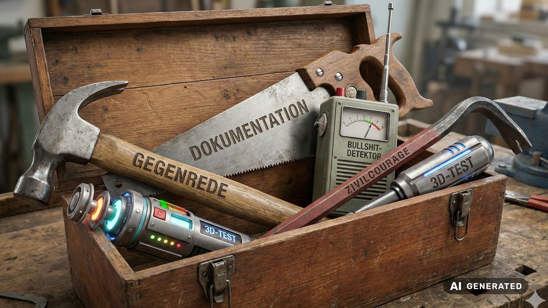 Ein Werkzeugkasten mit Tools gegen Antisemitismus
